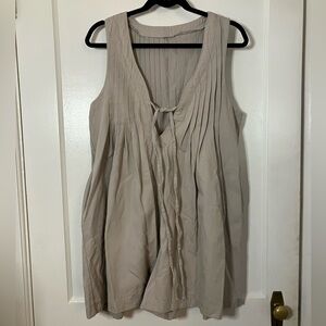 Beige Sleeveless Pocketed Romper